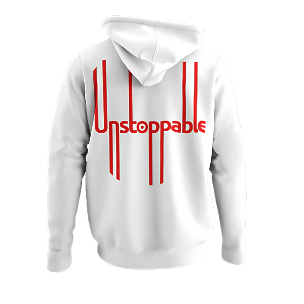 Smacby Unisex Hoodie - White with Unstoppable design